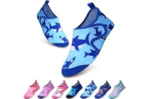 Tolaler Scarpe Mare Scoglio Bambino, Scarpe da Acqua Bambini Ragazze Ragazzi con Suola Ispessita e Antiscivolo Scarpe da Acqua Bambini Morbide e Resistenti/Spiaggia Piscina Surf Sport Acquatici