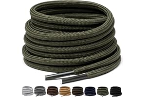 ‎PUZEAM Puzeam 2 Paar Arbeit Schnürsenkel - 4 mm, Outdoor Wandern Schuhe Runde Schnürsenkel, Starke für Turnschuhe