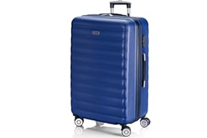 ITACA - Maletas Grandes De Viaje Rígidas Ligeras con Maleta Grande 23 Kilos Alta Resistencia Extensible Maleta XL Duradera, Azul