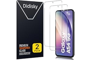 Didisky Lot de 2 Protecteur Verre Trempé pour Samsung Galaxy A54, Film Protection écran, dureté 9H, Pas de Bulles, Haute définition