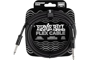 Ernie Ball Flex Kabel Instrumentalny Prosty/Prosty 3,0 m, Czarny