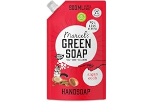 Marcel's Green Soap - Hand Soap Refill Argan & Oudh - Handwash Dispenser Refill - 100% Eco friendly - 100% Vegan - 97% Biodegradable - 500 ML