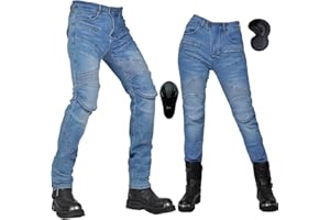 oFzimTo Motorradhose Herren/Damen, Motorrad Jeans mit Protektoren, Stretch Motorradbekleidung