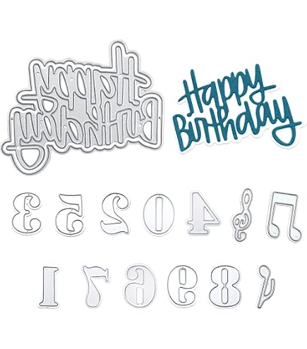 Set Di Fustelle E Timbri Con Scritta Happy Birthday Per Realizzare