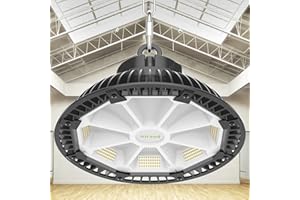 Airand Industrial LED Campana UFO 200W 28000LM Lámpara Industrial LED Iluminación Comercial Impermeable IP65 Lámpara de Alta Bahía para Almacén Garaje Fábrica Taller Gimnasio Sótano 5500K