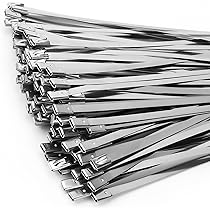 100 Fascette Stringicavo In Acciaio Inox 500x4,6 Mm - Autobloccanti E Rimovibili