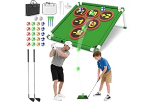 NASOMINAKO Kids Golf Games Toy - Toddler Golf Set Adjustable Golf Clubs with Chipping Mat, 20 Sticky Balls, Party Games Lawn Beach Sport Toys for Boys Girls Aged 6+ Birthday Indoor Outdoor