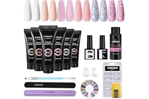 Phoenixy Gel de Extensión de Uñas 6 Colores Kit Uñas de Gel 15ml