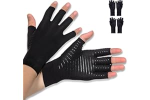 Donfri 2 Paires de Gants D'arthrite en Cuivre,Tendinite poignet Gants de Compression de la Polyarthrite Rhumatoïde Taille M