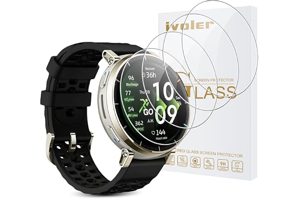 iVoler 4 stycken Amazfit Active 3 Premium härdat glas, skärmskydd mot repor, 9H hårdhet, anti-fingeravtryck, klar HD, bubbelfri