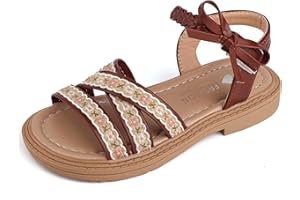 IASKDIN Girls' Flower Sandals, Summer Beach Sandals