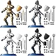 Dummy 13 Magnetic Medieval Knight Action Figure Set,Dummy 13 Robot Action Figure In Armor,Medieval Knight Action Figure With Weapons And Shields,Knight Doll Desktop Toy,T13 Action Figure Set (4pcs)