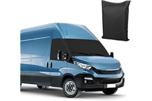 TIVEKEO Frontscheibe Wrap Cover Ersatz für Iveco Daily 2014-2025, Sonnenschutz Frontscheibenabdeckung Reisemobil, 600D Wasserdichtes Oxford-Gewebe gegen Schnee EIS Frost Staub Sonne, Schwarz