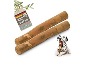 PetLove Kauholz für Hunde aus Olivenholz • Holzknochen als Hundespielzeug • Kauknochen als Zahnpflege & Kauspielzeug für Hund • Größe: S (60-99g) • Ideal für Welpen & kleine Hunde • 2er Pack