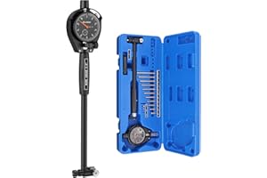 ALLmeter Dial Bore Gauge dial indicator gauge with 11 Standard Probes 50-160mm Range, 0.01mm Resolution for Deep Engine Cylinder Measurement