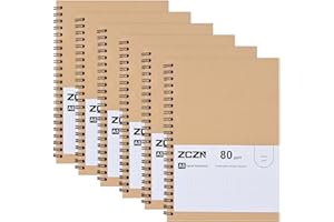 ZCZN Notatnik w kropki A5, notatnik spiralny, papier 80 g/m², 120 stron/60 arkuszy