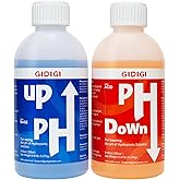 GIDIGI pH Regulator Kit Hydroponics pH Adjuster Nourishing Solution | Acid Lower Hydroponics Aquaponics Liquid Increase pH Hy