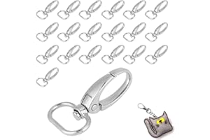 Cyrank 20 Stück Wirbelverschlüsse Lanyard Karabinerhaken, Wirbel Karabinerhaken mit Zinklegierungsmaterial, Karabiner Schlüsselanhänger für Schlüsselbänder, Schlüsselring, Karabinerhaken(20mm)