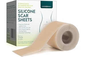 JCZQDRPC Silicone Scar Sheets 1.6" x 120" Roll (3M) - Reusable & Flexible Skin Care Tape, Soft & Breathable Gel Strips for Smooth Skin Appearance, Easy to Cut & Washable for Daily Use