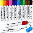 Reaeonat Whiteboard Markers, 12 Pack Dry Erase Bullet Tip White Board Pens Vivid Colour Ink Marker Pen for Home, School & Office Uses