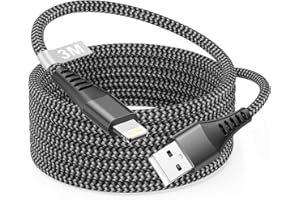 YEONPHOM iPhone Ladekabel 3M, USB Lightning Kabel 3M Apple MFi Zertifiziert, USB iPhone Kabel 3M Lang Nylon Lightning Ladekabel iPhone Schnellladekabel USB Kabel für iPhone 14 13 12 11 Pro Max XS 8 7 6 SE,iPad