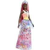 Barbie Dreamtopia Prenses Bebek A&ccedil;ık Pembe Sa&ccedil;lı, Işıltılı Korse, Prenses Etek ve Ta&ccedil;lı