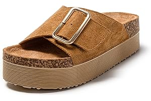 JOMIX Ciabatte Donna Estivi a Fascia con Gran Fibbia Elegante Suola Gomma Sughero Sintetico