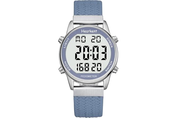 Hearkent Montre podomètre pour femme, avec compteur de calories, non Bluetooth, étanche à 30 m, grand écran LCD pour la marche et les activités quotidiennes