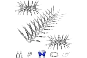 Marderabwehr, SuperAbound Taubenabwehr Spikes, Vogelabwehr, Waschbär Abwehr Marderschutz Fallrohre für Garten, Balkon, Dachboden, Baumschutz, Dachrinnen - 2,2M Edelstahl Ahornblattförmige 5CM Spikes