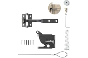 KAJKEY Verrou de Portail Verrouillage automatique, Serrure Métal à Boulon, Loquet Acier à Gravité Clôture Jardin,Noir, avec 6 vis, pour portail en bois et portail de clôture portail de clôture Suffolk Loquet