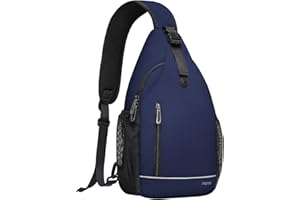 MOSISO Plecak na jedno ramię, wielofunkcyjny podróżny plecak na piesze wycieczki, torba na ramię z przednią klamrą i odblaskowym paskiem