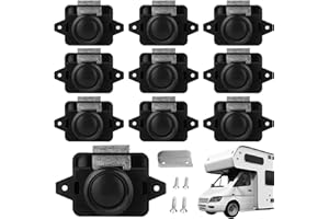 Toyosport 10 Stück Wohnmobil Schlösser,Push Button Catch Door Lock,Cabinet Locks,Door Locker,The Van Taste Schubladen Verriegelung Camping Schubladen Verschluss-Keyless Door Drehschloss