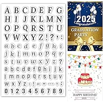 PH PandaHall Alfabeti Lettere Numeri Timbri Trasparenti, Timbro Decorativo In Silicone Trasparente per Scrapbooking Fai Da Te, Album Fotografico Decorativo, Conto Mano Che Fa Decorazione