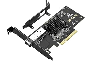 10Gb SFP PCIe Network Card with Intel 82599(X520-DA1) Controller, VIMIN 10G Ethernet Adapter NIC with Single 10Gbps SFP+ Port, Compatible Express PCIe X8 & X16, Support Windows 7/8/10/11/Linux/VMware