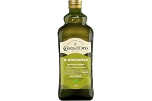 Costa d'Oro – Il Biologico 1L. Olio extravergine di oliva non filtrato, estratto a freddo, prodotto secondo i metodi della filiera biologica. Bottiglia da 1 litro.