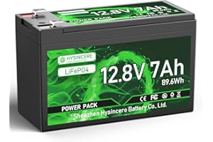 ‎HYSINCERE HYSINCERE 12V 7Ah LiFePO4 Lithium Batterie mit 20A Intelligent BMS Schutz & 5000+ Deep Cycle, Wiederaufladbare Akku für Wohnmobile, Notstrombeleuchtung, Camping, Rasenmäher und Andere Kleine Geräte
