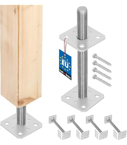 Soporte Para Postes De Valla ADGO - Acero Galvanizado, Ajustable (0-160mm) - Ideal Para Cercados