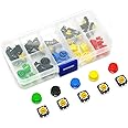 Gikfun 12x12x7.3 mm Tact Tactile Push Button Momentary SMD PCB Switch with Cap for Arduino (Pack of 25pcs) AE1027