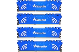 Wlizedle DDR3 Desktop Memory RAM 32GB Kit (4x8GB) 1866MHz CL13 UDIMM, PC Arbeitsspeicher PC3-14900 240-Pin 1,5V Non-ECC 2Rx8 Computer Speicher Upgrade für Rechner, Blau