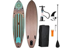 MEKETUM Sup Board Aufblasbar Stand Up Paddling Board 320 x80 x15cm Bis 150kg Standup Paddle Set mit Pumpe Zubehör für Anfänger Kinder Stabilität Leichtes Yoga Angeln Meer Sommer Wasser Spaß