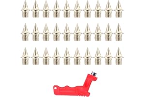 XIMINWZM 30 Pcs 1/4 inch Field Running Spikes for Track, Stainless Steel Sprint Spikes, Running Spikes Shoes With Spike Wrench Track for Jumping Replaceable Pins for Men Women Athletics Shoes