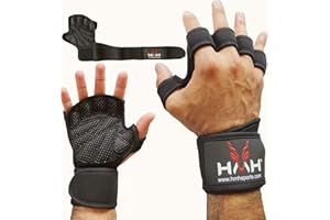 HMH Sports Gym Gloves Weight lifting Gloves Wrist support Adjustable Straps for Men Women Anti Slink Padded Gloves Extra Grip Palm Protection Breathable lifting Exercise Workout