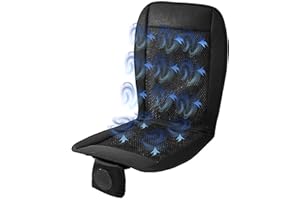 ZONETECH Black Cooling Car Seat Cushion- Zone Tech 2-Pack 12V Automotive Adjustable Temperature Comfortable Cooling Car Seat Cushion (Black One)