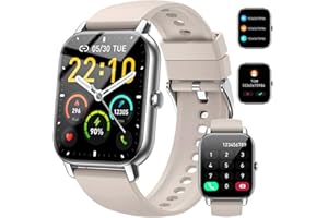 NERUNSA Smartwatch Donna Uomo, Effettua o Risposta Chiamate, 1.85" Orologio Smartwatch, Smart Watch con Cardiofrequenzimetro/Monitoraggio del Sonno, 100+ Sport Impermeabil IP68 Fitness Tracker per Android iOS