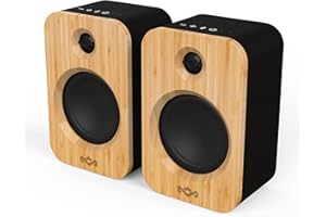 House of Marley Get Together Duo Bluetooth Speakers - Sustainably Crafted, Bookshelf Style, Wireless Sound System, Mains Powered or 20 Hours Battery Life, Aux in Function, High Definition Amplifiers