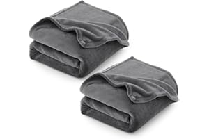 CozyLux Kuscheldecke Flauschig 2er Set Decke Sofa 150x200 cm für 4 Jahreszeiten - Weich/Warm/Leicht Sofadecke Wohndecke Couchdecke für Sofa/Bett/Couch, 2 Stücke Set Flanell Fleecedecke 150x200cm Grau