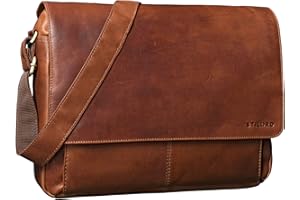 STILORD 'Lonzo' Vintage Sac à l'Épaule pour Hommes Femmes Sac Messager Ordinateur Portable 15,6 Pouces Sacoche Bandoulière Besace Cuir