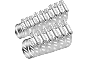 ZISHAN 15 Pcs Jubilee Clips, Hose Clips Set, Jubilee Hose Clamp 5 Sizes Adjustable 6-51mm Range Hose Clamps, Water Pipes Hose Clamps Clips for Water Pipe, Automobile Pipe, Gas Pipe