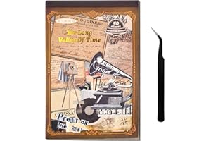 CMBPNNGS 411 Pezzi Vintage Scrapbook Accessory Set con 30 Fogli di Adesivi e 20 Fogli di Carta per Bullet Junk Journal Scrapbook Journaling, Tempo