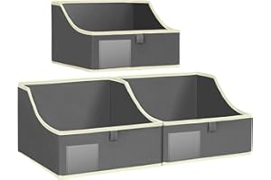 Homsorout Trapezförmige Aufbewahrungsbox Faltbare Aufbewahrungskorb mit Griff Stoff Aufbewahrungskiste Schrank Organizer zum Organisieren von Regal, Bücher, Spielzeug, Kleidung, Bücher, 3er Set